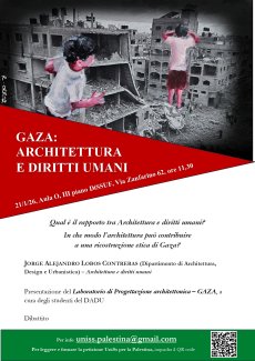 2026 01 21 Locandina "Gaza: Architettura e diritti umani"