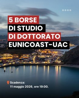 EUNICOAST-UAC 5 borse di studio dottorato 2026