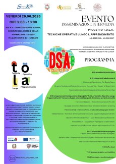 Locandina 26/6/2026 Progetto T.O.L.A. evento intermedio