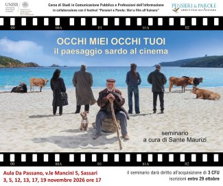 Locandina 2026 seminario "Occhi miei occhi tuoi - il paesaggio sardo al cinema"